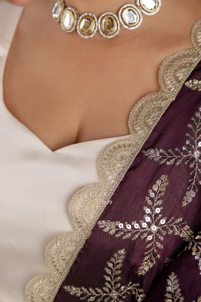 Purple dupatta suit set - Image 8