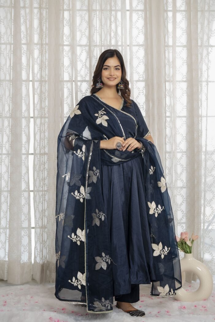 Blue Angrakha  Suit Set - Image 1