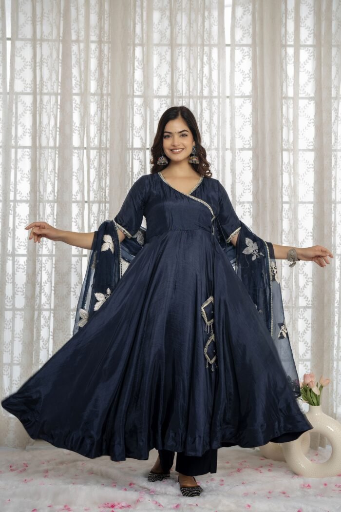 Blue Angrakha  Suit Set - Image 6
