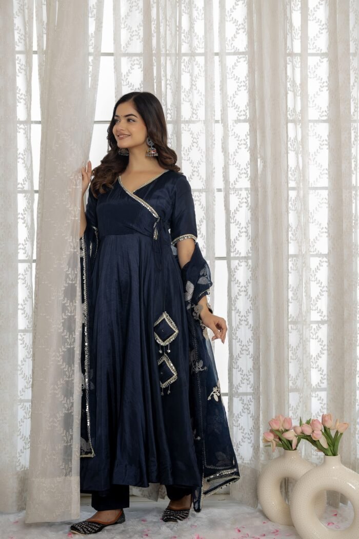Blue Angrakha  Suit Set - Image 7