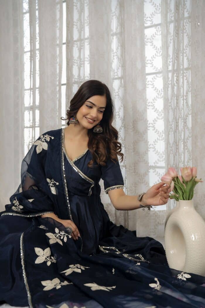 Blue Angrakha  Suit Set - Image 2