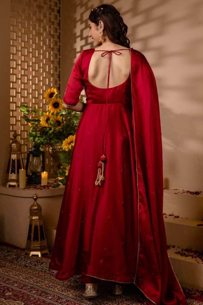Maroon Mehfil Suit Set - Image 3