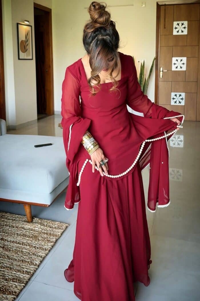 Maroon Sharara Set - Image 3