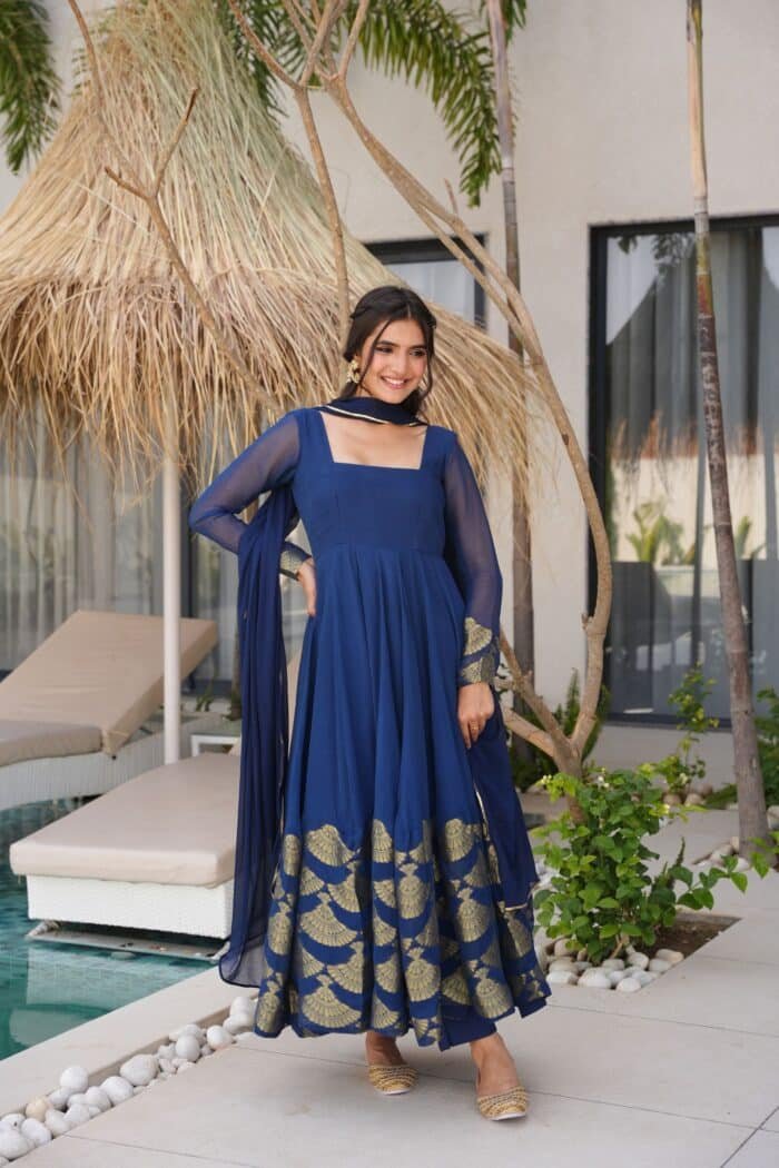 Teal Zari Suit Set - Image 5