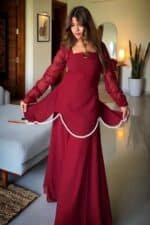 Maroon Sharara Set