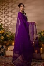 Purple Mirror Georgette Suit Set - Image 8