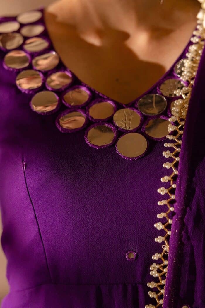 Purple Mirror Georgette Suit Set - Image 7