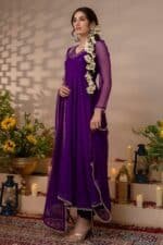 Purple Mirror Georgette Suit Set - Image 6