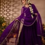 Purple Mirror Georgette Suit Set