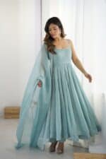 Ice Blue Glossy Suit Set - Image 5