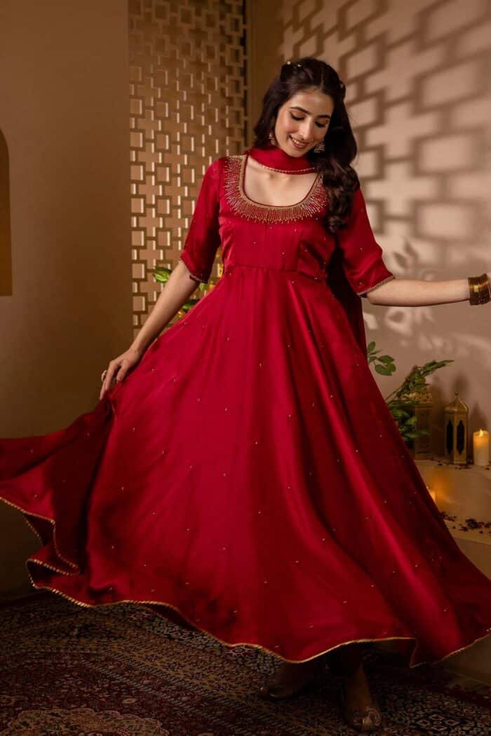 Maroon Mehfil Suit Set - Image 2