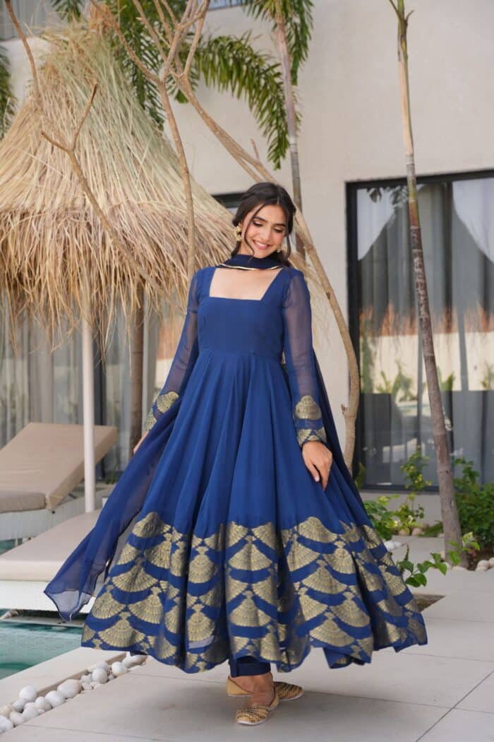 Teal Zari Suit Set - Image 1