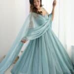 Ice Blue Glossy Suit Set
