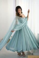 Ice Blue Glossy Suit Set