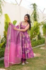 Purple Phool Suit Set