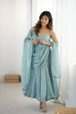 Ice Blue Glossy Suit Set - Image 2