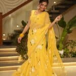 Yellow Pre-Draped Saree
