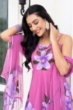 Mauve Handpainted Suit Set - Image 6