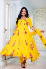 Yellow Handpainted Suit Set - Image 6