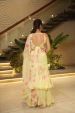 Mint Pre-Drapped Saree - Image 9