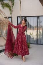 Zareen Maroon Suit Set - Image 3
