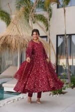 Zareen Maroon Suit Set - Image 2