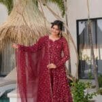 Zareen Maroon Suit Set