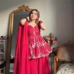 Laal Gulabi Sharara Set