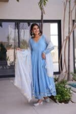 Aabha Sky Gotta Suit Set - Image 5