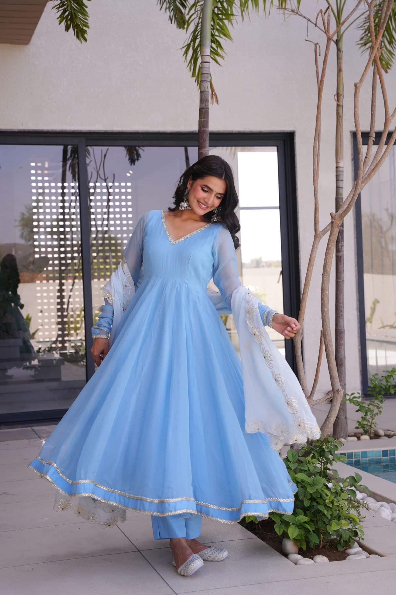 4 Aabha Sky Gotta Suit Set - Image 1