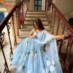 Blue Pre-Draped Saree